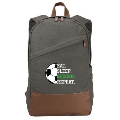 Soccer Player Soccer Lover Eat Sleep Soccer Repeat Cotton Canvas Backpack