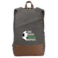 Soccer Player Soccer Lover Eat Sleep Soccer Repeat Cotton Canvas Backpack