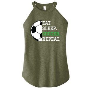 Soccer Player Soccer Lover Eat Sleep Soccer Repeat Women's Perfect Tri Rocker Tank