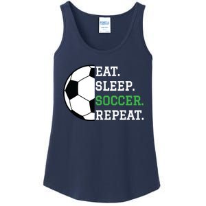 Soccer Player Soccer Lover Eat Sleep Soccer Repeat Ladies Essential Tank