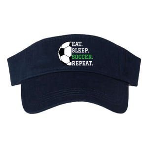 Soccer Player Soccer Lover Eat Sleep Soccer Repeat Valucap Bio-Washed Visor