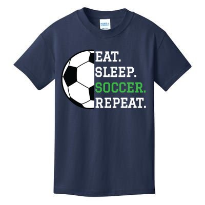 Soccer Player Soccer Lover Eat Sleep Soccer Repeat Kids T-Shirt