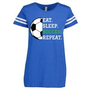 Soccer Player Soccer Lover Eat Sleep Soccer Repeat Enza Ladies Jersey Football T-Shirt