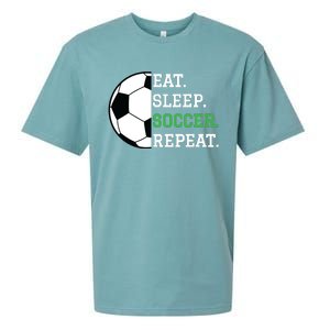 Soccer Player Soccer Lover Eat Sleep Soccer Repeat Sueded Cloud Jersey T-Shirt