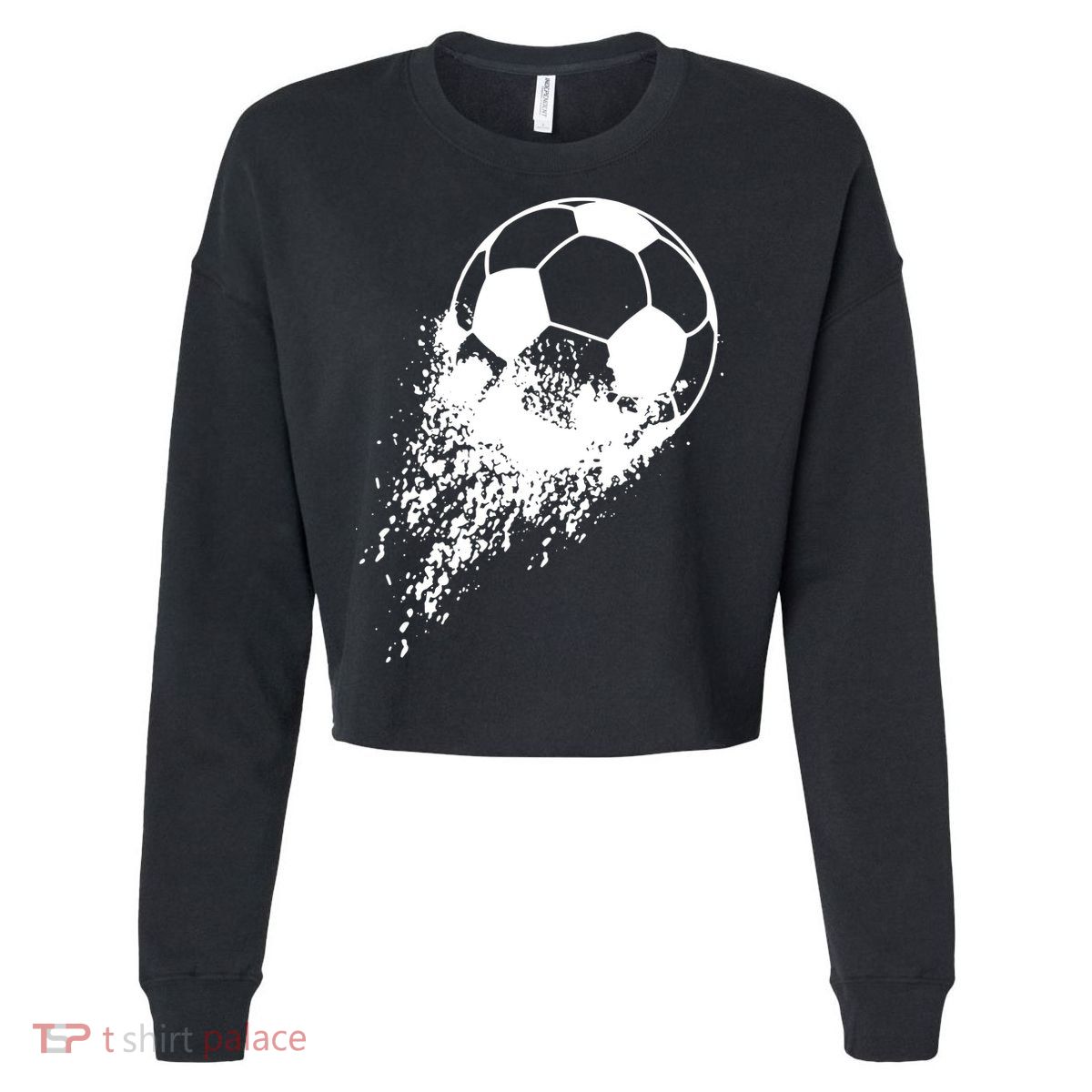 Soccer Player Sports Vintage Men Boy Soccer Ball Cropped Pullover Crew