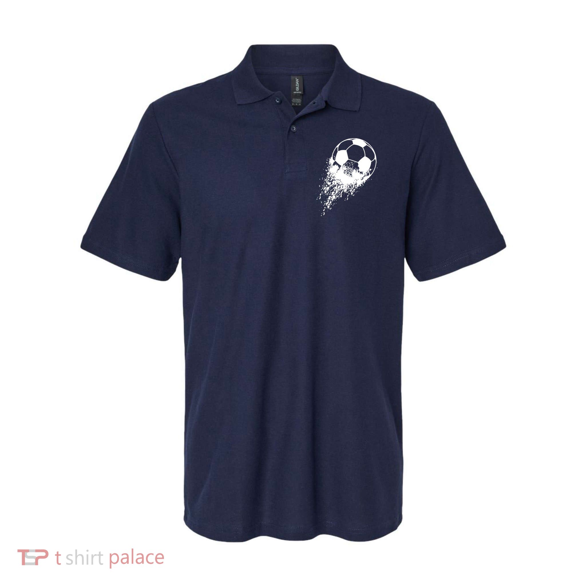 Soccer Player Sports Vintage Men Boy Soccer Ball Polo