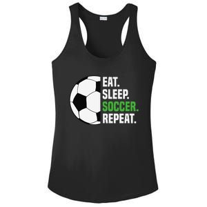 Soccer Player Soccer Lover Eat Sleep Soccer Repeat Ladies PosiCharge Competitor Racerback Tank