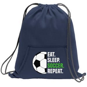 Soccer Player Soccer Lover Eat Sleep Soccer Repeat Sweatshirt Cinch Pack Bag