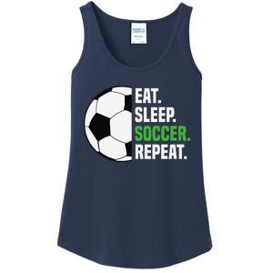 Soccer Player Soccer Lover Eat Sleep Soccer Repeat Ladies Essential Tank