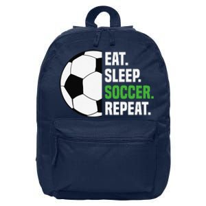 Soccer Player Soccer Lover Eat Sleep Soccer Repeat 16 in Basic Backpack