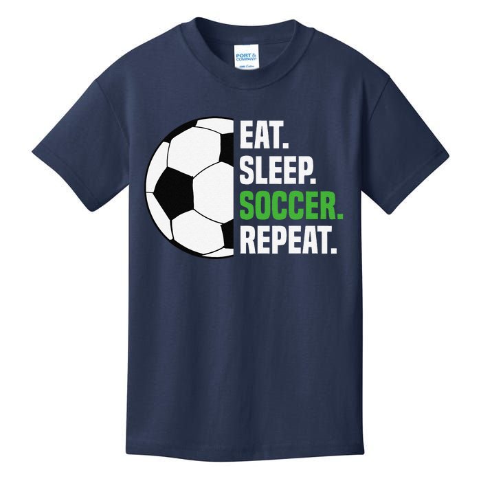 Soccer Player Soccer Lover Eat Sleep Soccer Repeat Kids T-Shirt