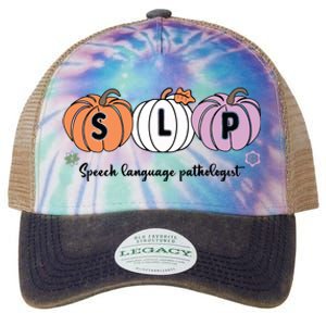 Slp Pumpkin Speech Language Pathologist Grade Fall Autumn Legacy Tie Dye Trucker Hat