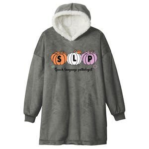 Slp Pumpkin Speech Language Pathologist Grade Fall Autumn Hooded Wearable Blanket