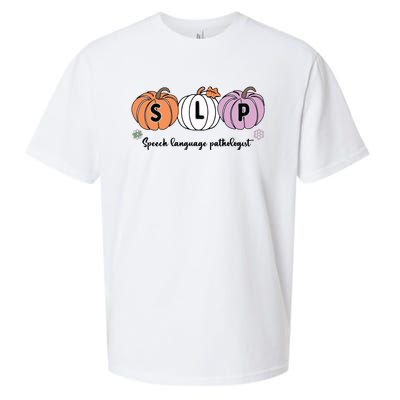 Slp Pumpkin Speech Language Pathologist Grade Fall Autumn Sueded Cloud Jersey T-Shirt