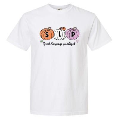 Slp Pumpkin Speech Language Pathologist Grade Fall Autumn Garment-Dyed Heavyweight T-Shirt