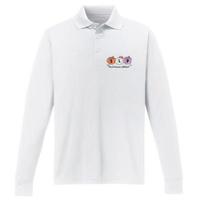 Slp Pumpkin Speech Language Pathologist Grade Fall Autumn Performance Long Sleeve Polo