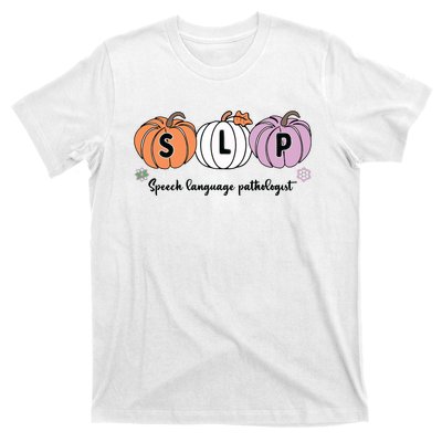 Slp Pumpkin Speech Language Pathologist Grade Fall Autumn T-Shirt