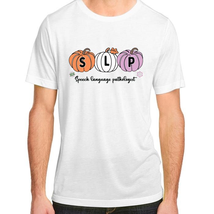 Slp Pumpkin Speech Language Pathologist Grade Fall Autumn Adult ChromaSoft Performance T-Shirt