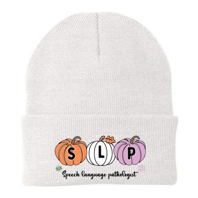Slp Pumpkin Speech Language Pathologist Grade Fall Autumn Knit Cap Winter Beanie