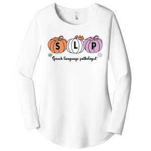 Slp Pumpkin Speech Language Pathologist Grade Fall Autumn Women's Perfect Tri Tunic Long Sleeve Shirt