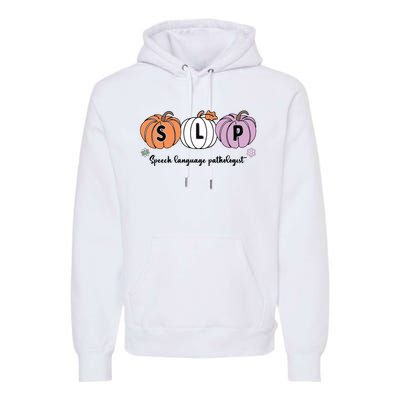 Slp Pumpkin Speech Language Pathologist Grade Fall Autumn Premium Hoodie