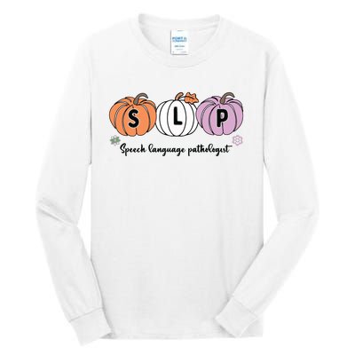 Slp Pumpkin Speech Language Pathologist Grade Fall Autumn Tall Long Sleeve T-Shirt