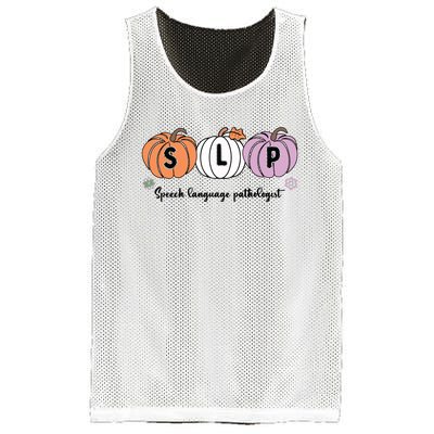 Slp Pumpkin Speech Language Pathologist Grade Fall Autumn Mesh Reversible Basketball Jersey Tank