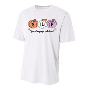 Slp Pumpkin Speech Language Pathologist Grade Fall Autumn Performance Sprint T-Shirt