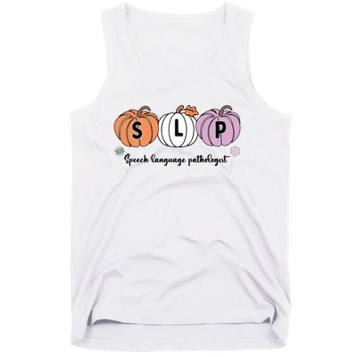 Slp Pumpkin Speech Language Pathologist Grade Fall Autumn Tank Top