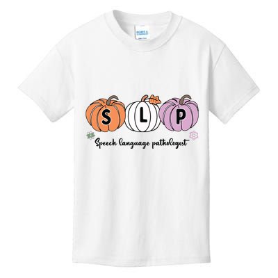 Slp Pumpkin Speech Language Pathologist Grade Fall Autumn Kids T-Shirt