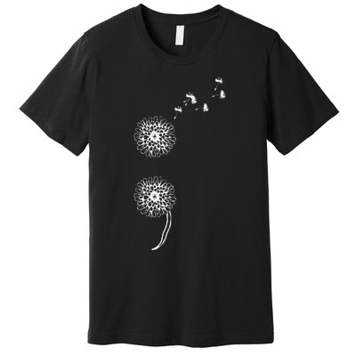 Semicolon Project Suicide Prevention Blowball dandelion Premium T-Shirt