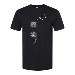 Semicolon Project Suicide Prevention Blowball dandelion Softstyle CVC T-Shirt