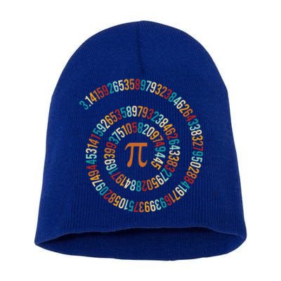 Spiral Pi Symbol Mathematical Constant 3 14 Number Math Nerd Gift Short Acrylic Beanie