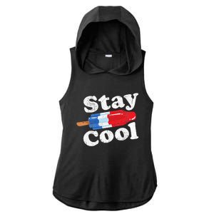 Summer Popsicle Stay Cool Funny Bomb Retro 80s Pop Gift Ladies PosiCharge Tri-Blend Wicking Draft Hoodie Tank