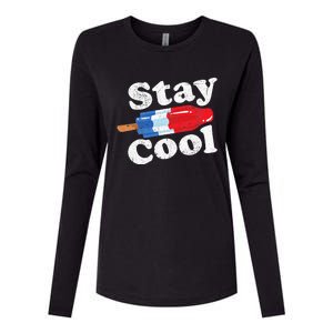 Summer Popsicle Stay Cool Funny Bomb Retro 80s Pop Gift Womens Cotton Relaxed Long Sleeve T-Shirt