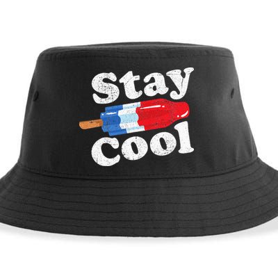 Summer Popsicle Stay Cool Funny Bomb Retro 80s Pop Gift Sustainable Bucket Hat