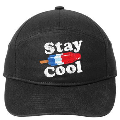 Summer Popsicle Stay Cool Funny Bomb Retro 80s Pop Gift 7-Panel Snapback Hat