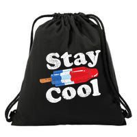 Summer Popsicle Stay Cool Funny Bomb Retro 80s Pop Gift Drawstring Bag