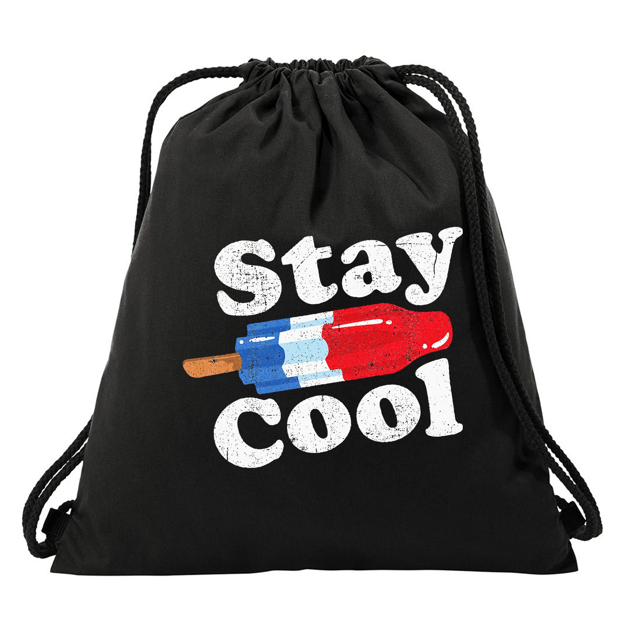 Summer Popsicle Stay Cool Funny Bomb Retro 80s Pop Gift Drawstring Bag