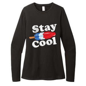 Summer Popsicle Stay Cool Funny Bomb Retro 80s Pop Gift Womens CVC Long Sleeve Shirt