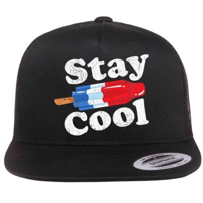 Summer Popsicle Stay Cool Funny Bomb Retro 80s Pop Gift Flatbill Hat