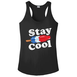 Summer Popsicle Stay Cool Funny Bomb Retro 80s Pop Gift Ladies PosiCharge Competitor Racerback Tank