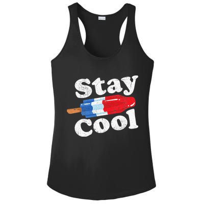 Summer Popsicle Stay Cool Funny Bomb Retro 80s Pop Gift Ladies PosiCharge Competitor Racerback Tank