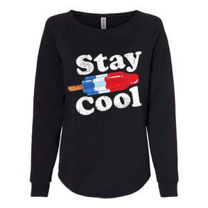 Summer Popsicle Stay Cool Funny Bomb Retro 80s Pop Gift Womens California Wash Sweatshirt