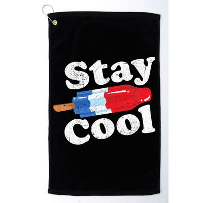 Summer Popsicle Stay Cool Funny Bomb Retro 80s Pop Gift Golf Towel