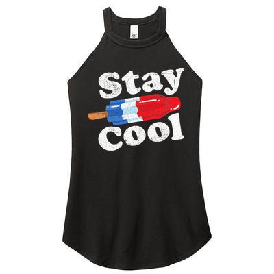 Summer Popsicle Stay Cool Funny Bomb Retro 80s Pop Gift Women's Perfect Tri Rocker Tank