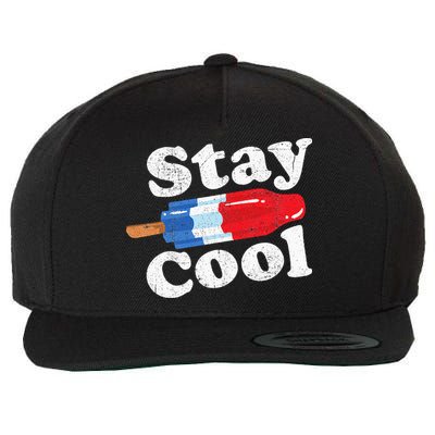 Summer Popsicle Stay Cool Funny Bomb Retro 80s Pop Gift Wool Snapback Cap