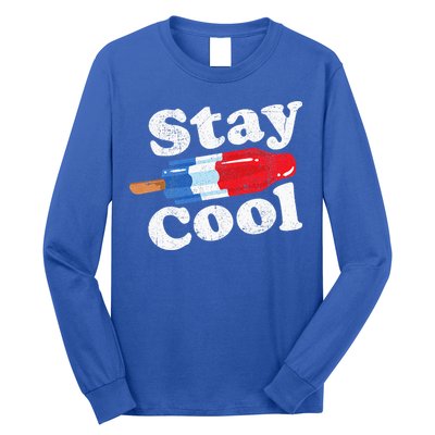 Summer Popsicle Stay Cool Funny Bomb Retro 80s Pop Gift Long Sleeve Shirt