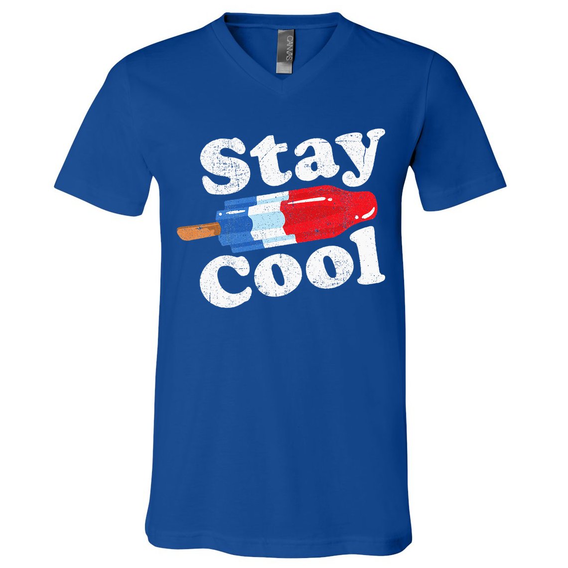 Summer Popsicle Stay Cool Funny Bomb Retro 80s Pop Gift V-Neck T-Shirt