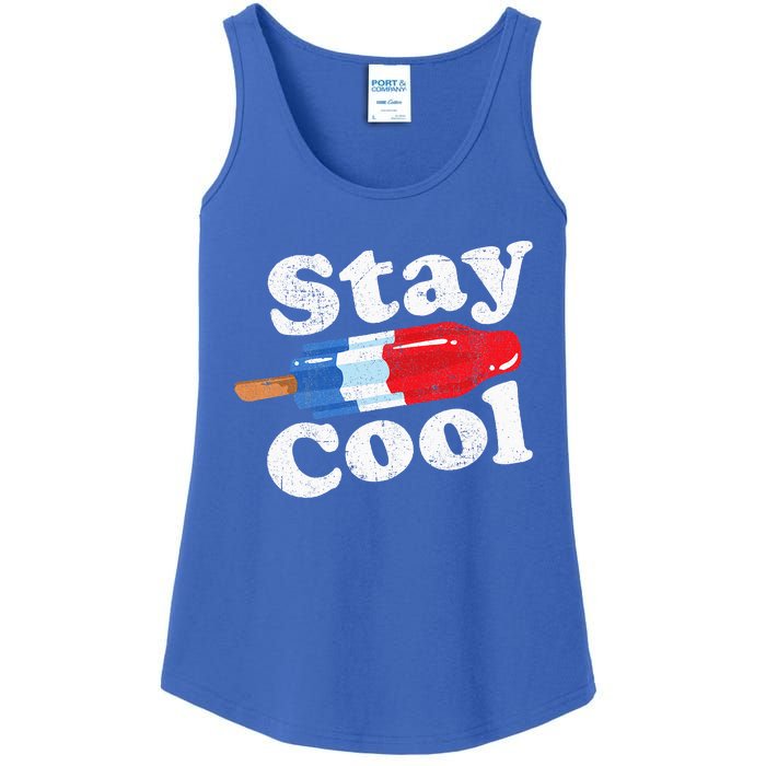 Summer Popsicle Stay Cool Funny Bomb Retro 80s Pop Gift Ladies Essential Tank